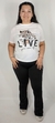 Remera ancha ruedo Foil blanca (0248) en internet