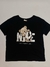 Remera ancha ruedo Foil Negra (0249)