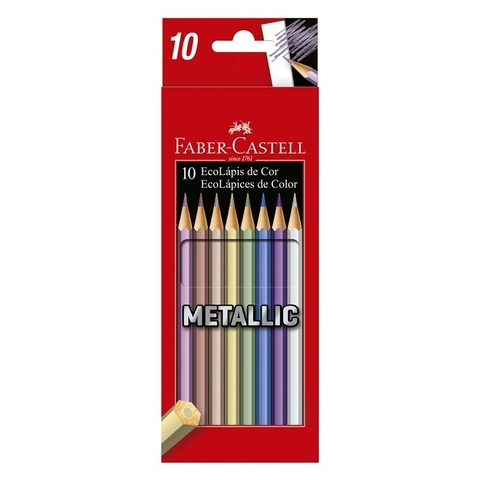 LAPICES DE COLORES FABER ECOLAPIZ X10 LARGOS METALLIC