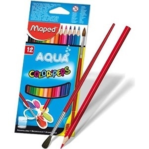 LAPICES DE COLORES MAPED AQUA COLORPEPS X 12 + PINCEL