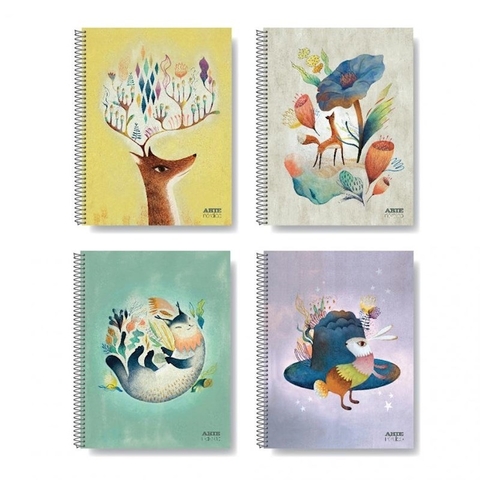 CUADERNO 16X21 ARTE NORDICO T/D 80 HS RAY ESPIRAL
