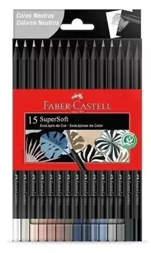 LAPICES FABER CASTELL SUPER SOFT x 15 NEUTROS