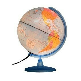 GLOBO TERRAQUEO BASE DE PLASTICO Nº 307 LW 30 CM C/LUZ