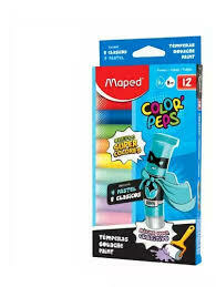 TEMPERA MAPED X12 8ML - 8 CLASIC + 4 PASTEL