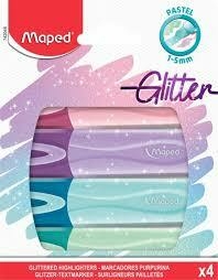 RESALTADOR MAPED PASTEL GLITTER BLISTER X 4