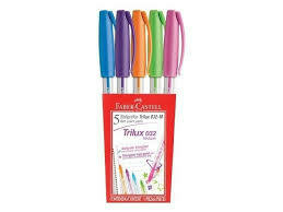 BOLIGRAFO FABER TRILUX 032 M BLISTER X 5 COLORES