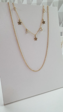 Gargantilha FINA no elo português, banhada em ouro 18k. - ENFEITE DE MULHER