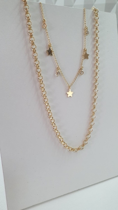 Gargantilha no elo português, banhado em ouro 18k. na internet