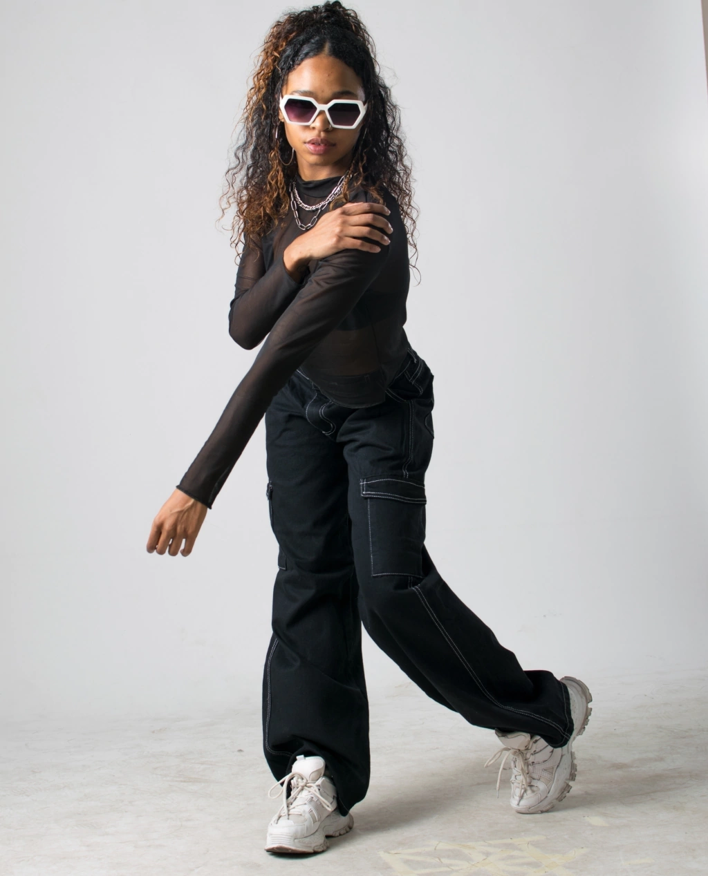 Cargo jean negro