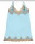 VESTIDO CORTO DE SATEN COLOR AQUA CON DETALLES DE PUNTILLA COLOR VISON Jesús Fernández ( ART. JFCAMC 77 ) - tienda online