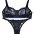 CONJUNTO DE SOUTIEN CON ARCO Y MICROBIKINI REGULABLE, Realizado en Puntilla Bicolor Azul, Jesús Fernández (Art. OUTSTR27 + OUTMIC27 )