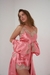 VESTIDO CORTO DE SATÉN COLOR ROSA DIOR CON DETALLES DE PUNTILLA , Jesús fernandez ( art. JFCAMC 07 )