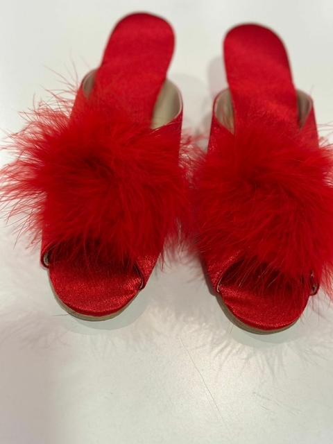 CHINELAS DE RASO CON PLUMITAS. TACO CHINO. (ART. JFCHINE11)