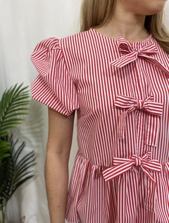 BLUSA - RIBBON RAYADA (IS015) - tienda online