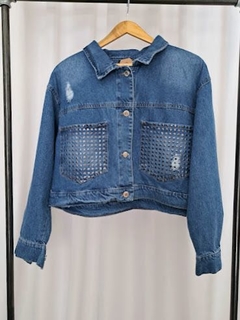 CAMPERA JEAN CROP TACHAS - ELY (MINE11) - tienda online