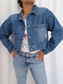 CAMPERA JEAN CROP TACHAS - ELY (MINE11)