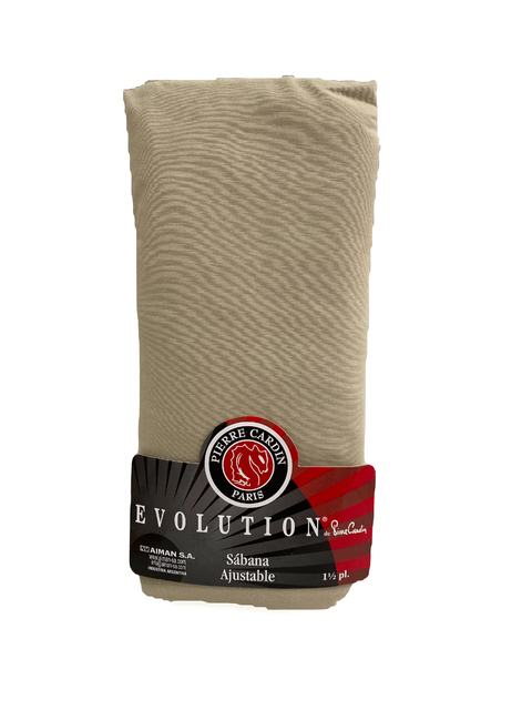 Sábana ajustable Pier Cardin Evolution 144 hilos - 1 plaza y 1/2 | Beige
