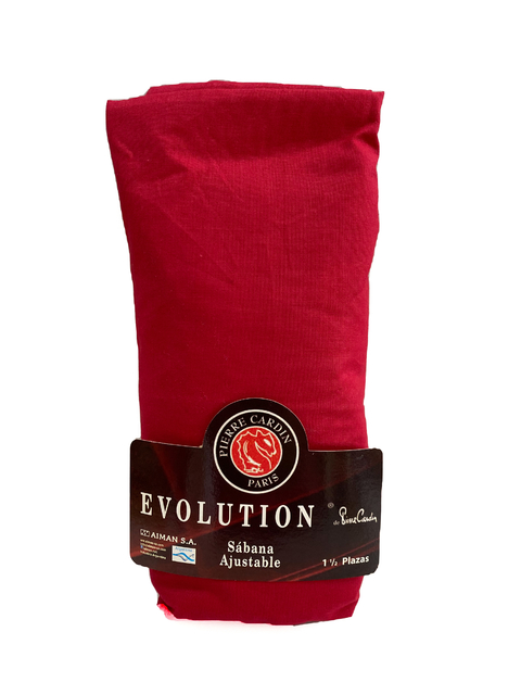 Sábana ajustable Pier Cardin Evolution 144 hilos - 1 plaza y 1/2 | Rojo