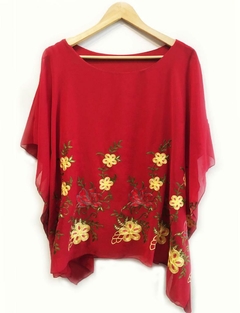 Poncho de gasa bordada en internet