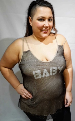 Musculosa doble de modal con tela red