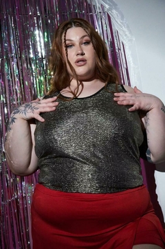 Musculosa bretel ancho de lurex adelante en internet