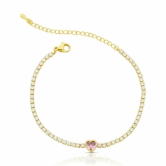 PULSEIRA RIVIERA CORAÇÃO ROSA APP