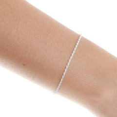 PULSEIRA CABO DE AÇO 18CM PRATA 925 - comprar online