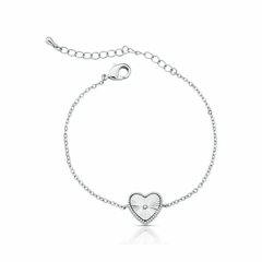 PULSEIRA CORAÇÃO TEXTURIZADO RODIO BRANCO APP