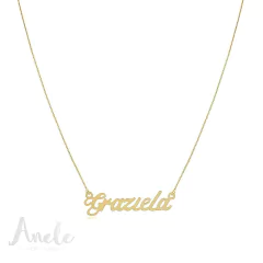 COLAR COM NOME GRAZIELA BANHADO A OURO 18K SEMIJOIA ANTIALÉRGICA
