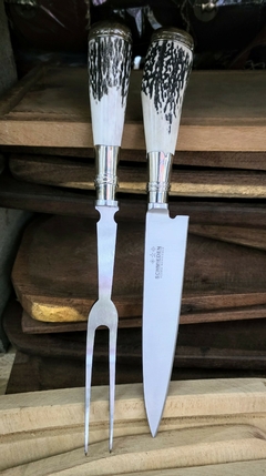 Fino Juego De Cuchillo Y Tendor En Caja Fina Incluye Grabado - comprar online