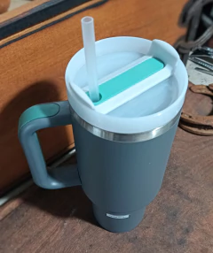 Vasos Doble Pared Termicos Con Manina Con Sorbete Y Pico