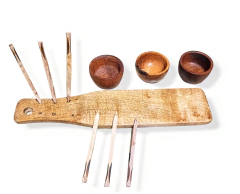 Set De Picada En Algarrobo, Tabla + 3 Cazuela + 6 Pinches A en internet