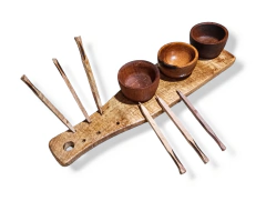 Set De Picada En Algarrobo, Tabla + 3 Cazuela + 6 Pinches A - tienda online