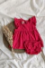 Conjunto de lino beba rojo