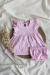 Conjunto de lino beba rosado