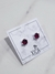 Aros Plata 925 cubic Rojo pasante