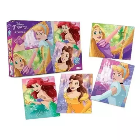 PRINCESAS PUZZLES X4 56 PIEZAS