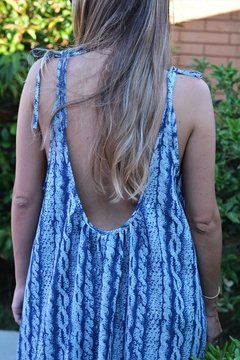 Vestido Clara denim (estampa cadenas) - Candela Ibarra