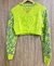Blusinha Sal e Pimenta cropped Tricot - Verde