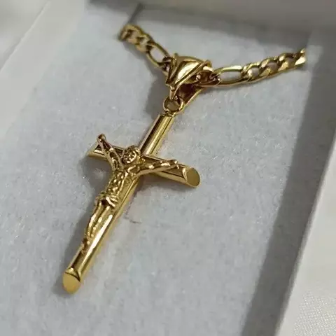 CRUZ CON CRISTO DORADA - DA1011 - comprar online