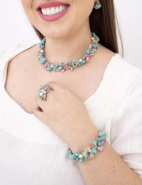 Conjunto crochê no arame - Candy Color