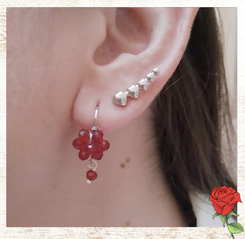 Brinco Flor de cristal - Bordo