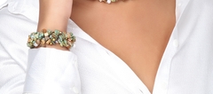 Pulseira em crochê no arame Pedras Naturais -Jadeita - comprar online