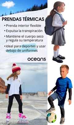 Remera Niño térmica ocean5 ML blanca