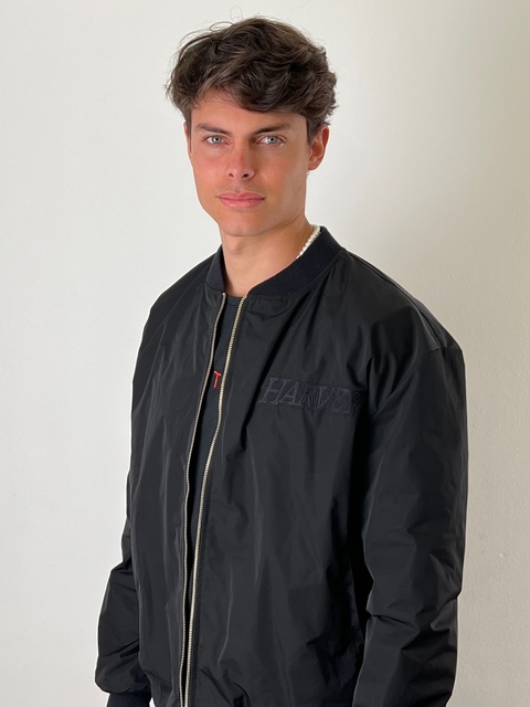 Campera bomber reversible negra