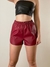 Short eco cuero bordo