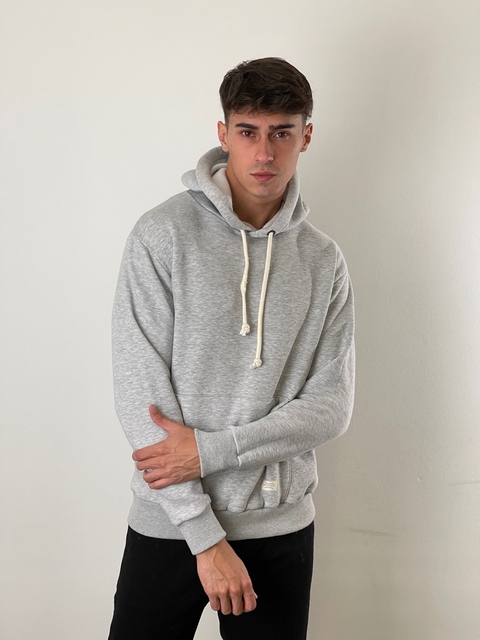 Buzo hoodie frisado gris