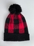 Gorro lenador rojo y negro