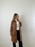 Campera larga ecocuero chocolate en internet
