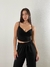 Top buche satinado negro